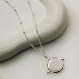 Luxe Disc Spinner Necklace - Silver