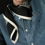 No 2. Black Silk Scarf - 90CM