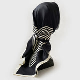 No 2. Black Silk Scarf - 90CM