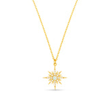 Opal Starburst Charm Necklace