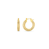 Pave Intertwined Mid Size Hoop