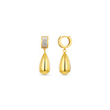 Baguette and Metal Teardrop Earrings
