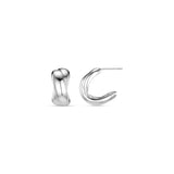 Luxe Crossover Hoops - Silver