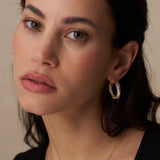 Pave Intertwined Mid Size Hoop