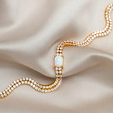 Opal and Crystal Double Row Tennis Bracelet