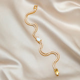 Opal and Crystal Double Row Tennis Bracelet