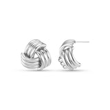 Interlocking Statement Studs Silver
