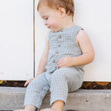 Button Jumpsuit - Green Gingham