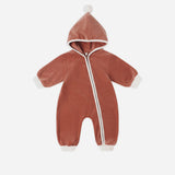 Velour Zip Jumpsuit- Cranberry