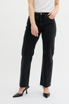 Henna High Straight Jeans - Dark Grey