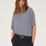 Lisa Striped T-shirt- Navy