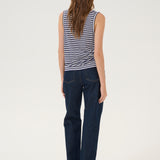 Lisa Striped Top- Navy