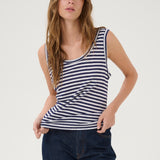 Lisa Striped Top- Navy