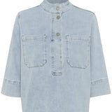 Lara Boxy Blouse - Light Blue