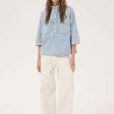 Lara Boxy Blouse - Light Blue