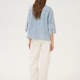 Lara Boxy Blouse - Light Blue