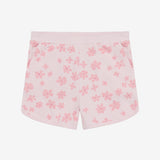 Pink Flower Sweat Shorts
