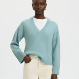 Cille V Neck - Blue Glow