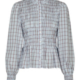 Mocca Smock Check Blouse