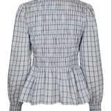 Mocca Smock Check Blouse