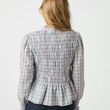 Mocca Smock Check Blouse
