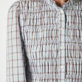 Mocca Smock Check Blouse