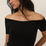 Black Bardot Top