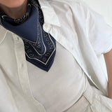 Paisley Scarf- Navy