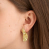 Double Fan Earrings - Gold