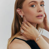 Bea Wide Hoop Earring - Silver