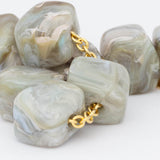 Organic Shaped Bracelet - Snow Green Marble