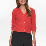 Brushed Fiery Red Cardigan