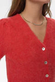 Brushed Fiery Red Cardigan
