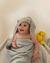 ALBERT HOODED BABY TOWEL RABBIT DUMBO GREY