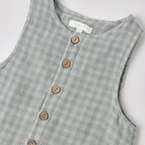 Button Jumpsuit - Green Gingham