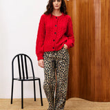Marshmallow Cardigan- Red