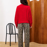 Marshmallow Cardigan- Red
