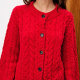 Marshmallow Cardigan- Red