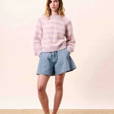 YULIYA Pale Pink Sweater