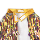 Holographic Fringed Cape- Gold