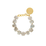 Organic Shaped Bracelet - Snow Green Marble