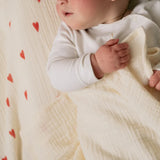 Baby Swaddle - Beige Hearts