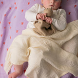 Baby Swaddle - Purple Hearts