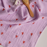 Baby Swaddle - Purple Hearts