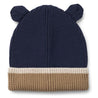 GINA RIB KNIT BEANIE WITH BEAR EARS
CLASSIC NAVY MIX￼