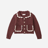 Collared Cardigan - Burgundy