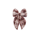 Bonnie Oversized Bow - Burgundy Plaid