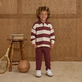 Rugby Polo - Burgundy Stripe