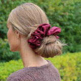 Isabella Satin Scrunchie - Burgundy