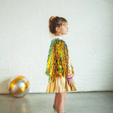 Holographic Fringed Cape- Gold